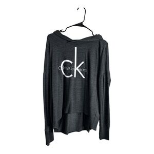 Calvin Klein Jeans Women’s Charcoal Gray Long Sleeve Hoodie Sweatshirt Size XL